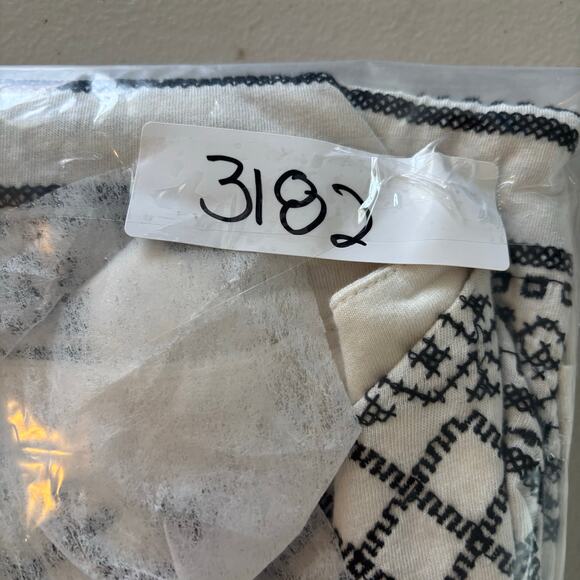 J. Jill Women's Small Ivory Black Embroidered Boho Bell Sleeve Tunic Top Shirt - Picture 11 of 11